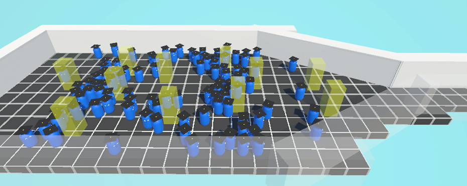 Crowd Agent Simulation reinforcement learning environment
