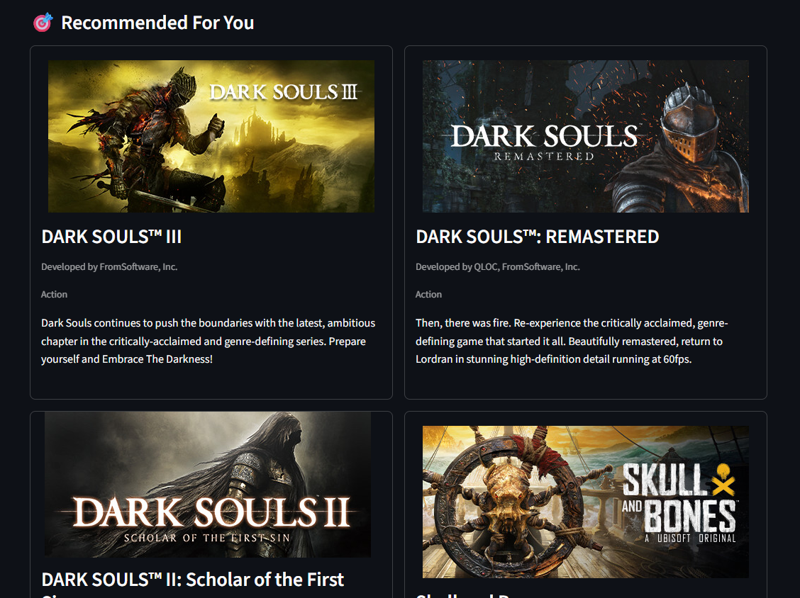 GameMatch video game recommendation app